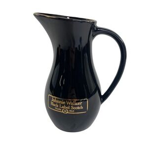 Vintage Johnnie Walker Black Label Scotch Whisky Pitcher Wade PDM England Black
